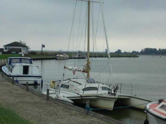 Chica moored in the Norfolk Broads